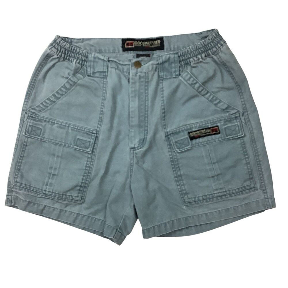 Coconut Pier Cargo Shorts Men 32 Light Blue Outdoor Camping Hiking Utility